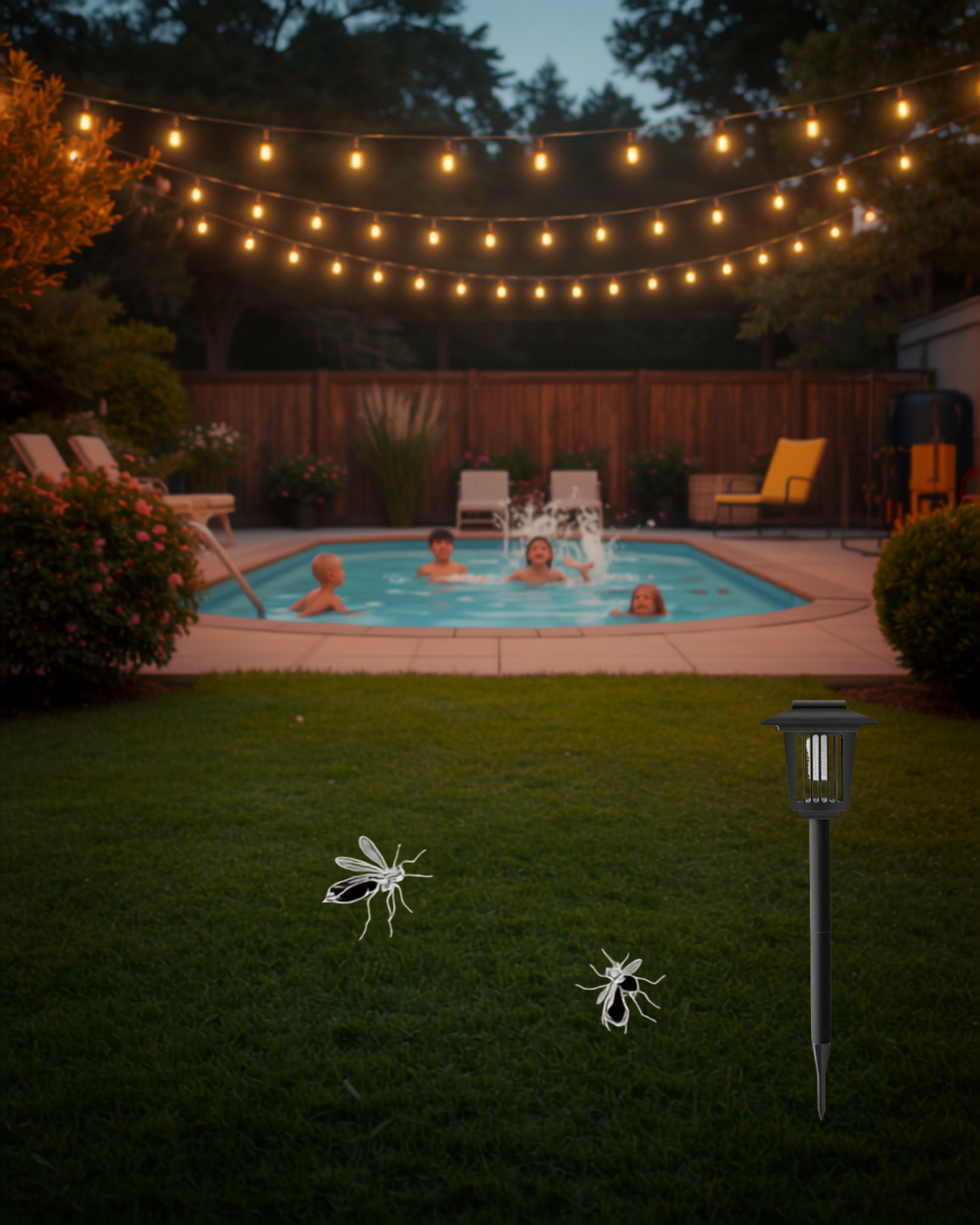 Solar Bug Zapper 4-Pack - ambiente patio