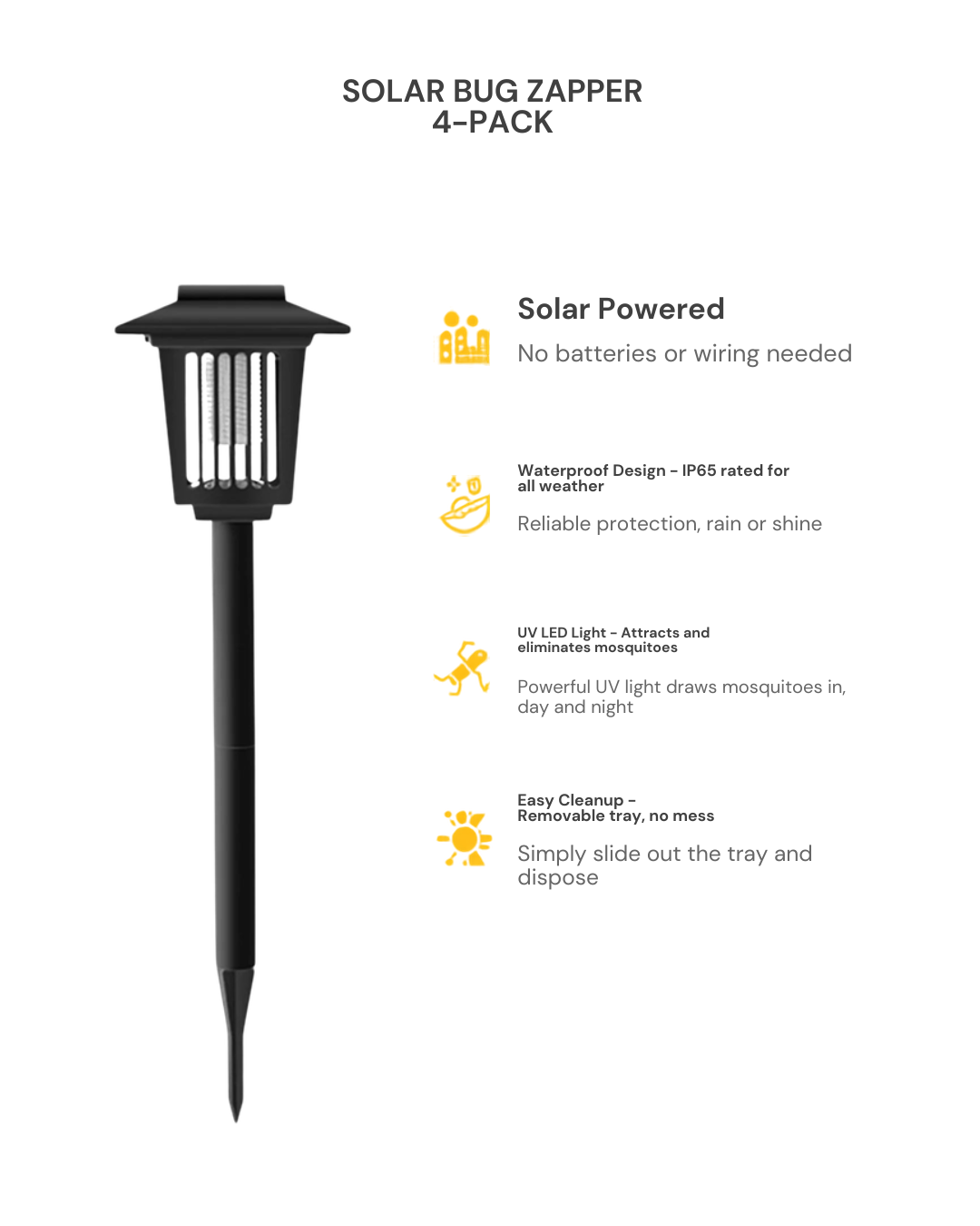 Solar Bug Zapper 4-Pack - beneficios
