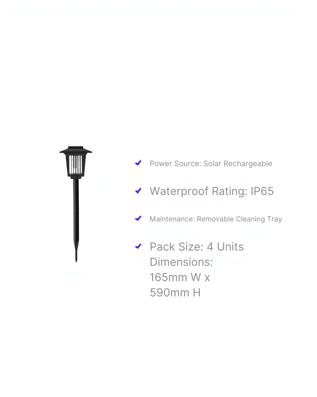 Solar Bug Zapper 4-Pack - especificaciones