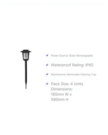Solar Bug Zapper 4-Pack - especificaciones