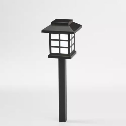 Black Cool White Integrated LED Weather Resistant Outdoor Solar Path Light with Plastic Lens (4-Pack)