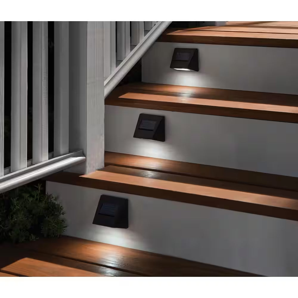 Bronze Integrated LED Downcast Outdoor Solar Deck Light (4-Pack)