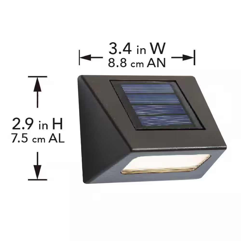 Bronze Integrated LED Downcast Outdoor Solar Deck Light (4-Pack)