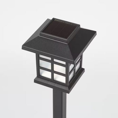 Black Cool White Integrated LED Weather Resistant Outdoor Solar Path Light with Plastic Lens (4-Pack)