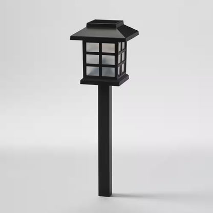 Black Warm White Integrated LED Weather Resistant Outdoor Solar Path Light with Plastic Lens (4-Pack)