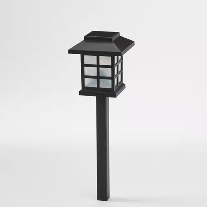 Black Cool White Integrated LED Weather Resistant Outdoor Solar Path Light with Plastic Lens (4-Pack)