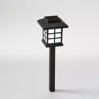 Black Cool White Integrated LED Weather Resistant Outdoor Solar Path Light with Plastic Lens (4-Pack)
