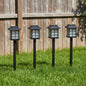 Black Warm White Integrated LED Weather Resistant Outdoor Solar Path Light with Plastic Lens (4-Pack)