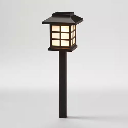 Black Warm White Integrated LED Weather Resistant Outdoor Solar Path Light with Plastic Lens (4-Pack)