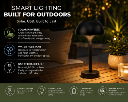 Solar Rechargeable LED Outdoor Table Lamp