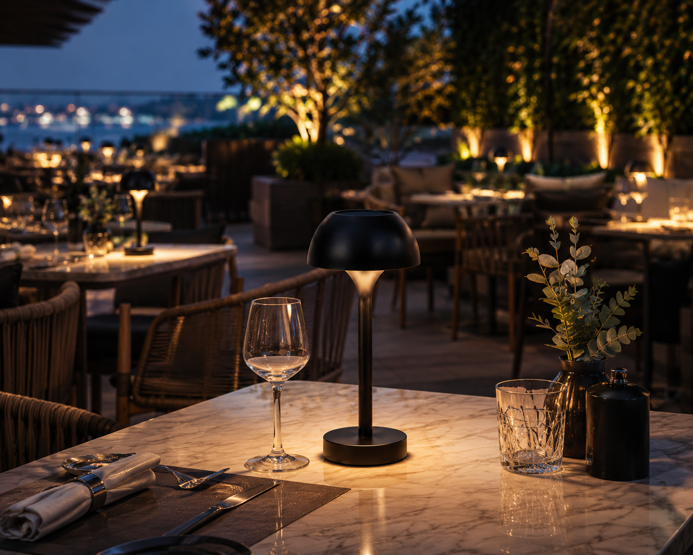 Solar Rechargeable LED Outdoor Table Lamp